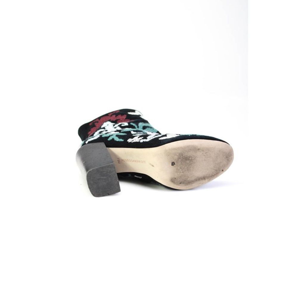 Rebecca Minkoff Womens Suede Floral Embroidered Ankle Boots Multicolor Size 7.5 - Picture 4 of 6